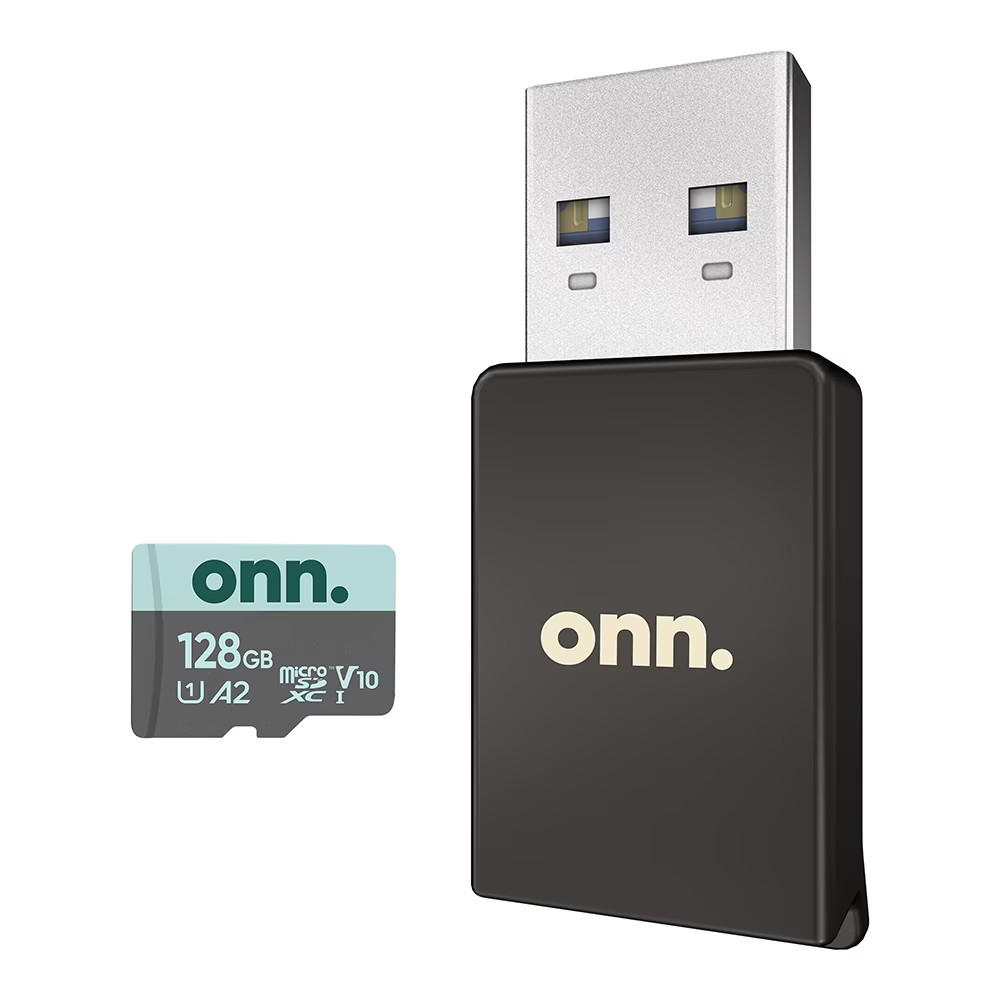 onn 128GB MicroSD Card with USB Reader