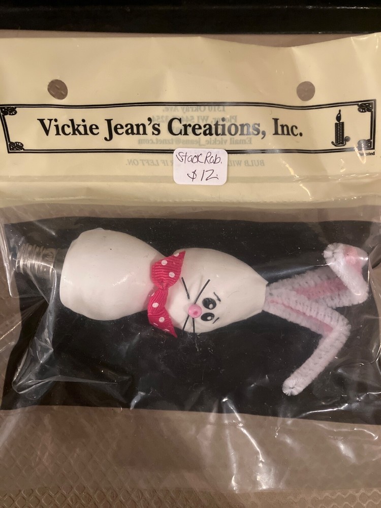 Vickie Jean's Creations White Bunny Stacker Bulb