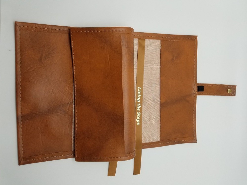 Alcoholic Anonymous Tan Deluxe Double AA Book Cover