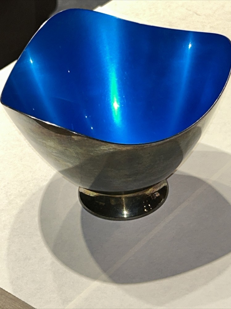 Vintage Silver Plate And Enamel Bowl