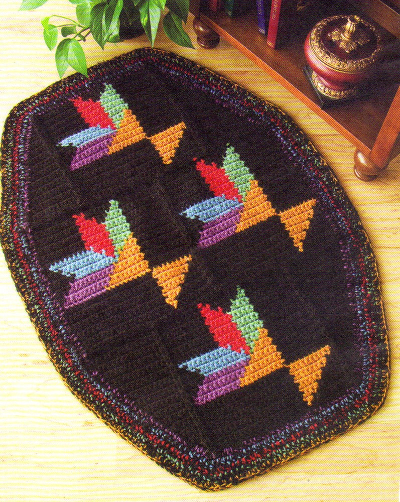 PATCHWORK-LOOK Quilt Rug/Decor/Crochet Pattern INSTRUCTIONS ONLY