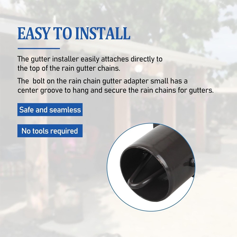 Rain Chain Gutter Adapter Rain Chain Installation Kits Rain Chain NEW