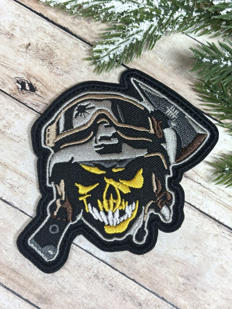 Tactical Morale Patch, Skull Punisher Military Patch - Embroidered Axe Patch