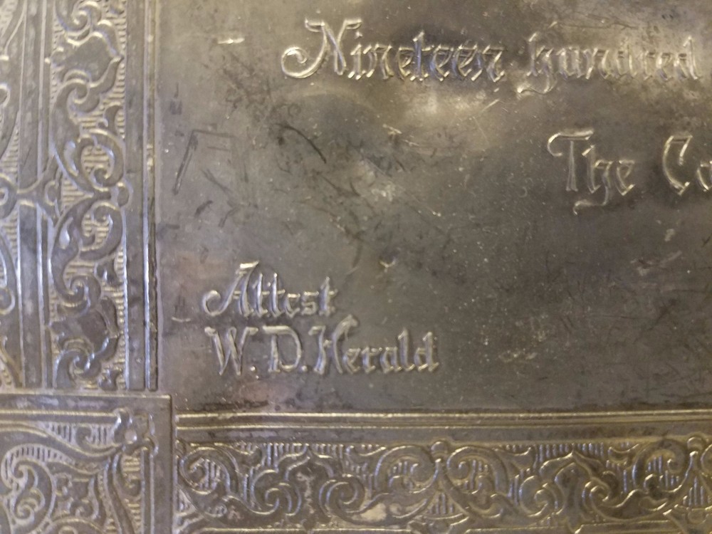 Veiled Prophet Invitational Gift 1923 Pewter with Felt Base