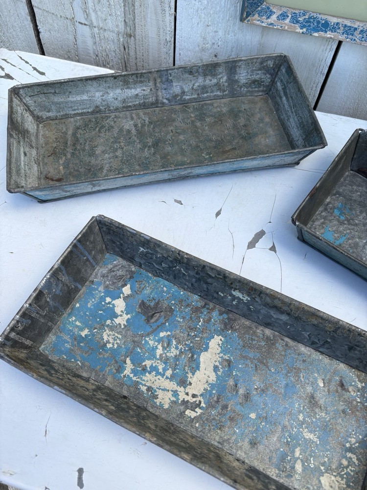 Galvanised Metal Vintage Tray