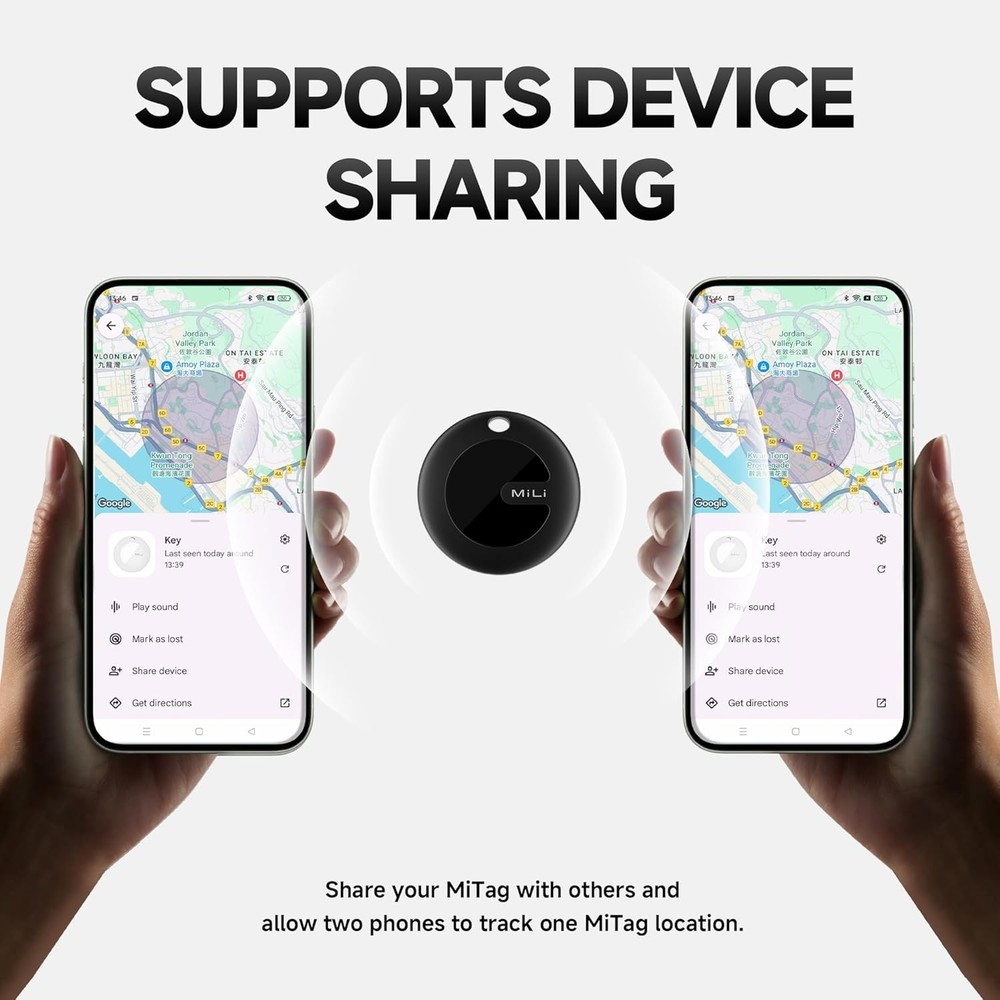 MiLi MiTag Bluetooth Tracker for Android, Google Certified Key BLK, 1PC