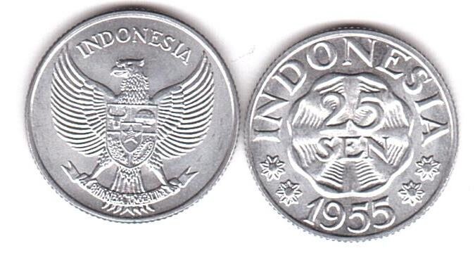 Indonesia - 25 Sen 1955 UNC Lemberg-Zp