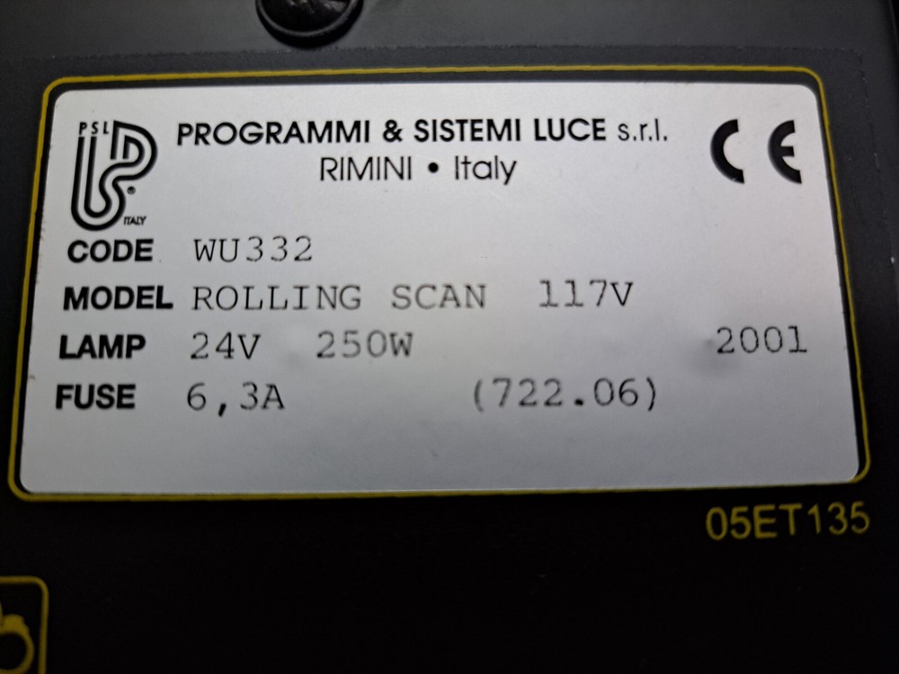 Rolling Scan Programmi Sistemi Luce (PSL) Effect Light Omnisistem RARE!