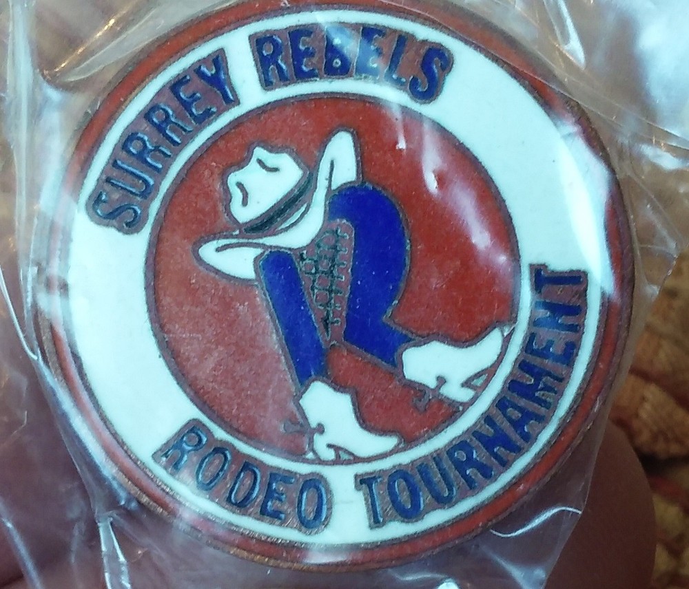 Surrey Rebels Rodeo Tournament pin badge