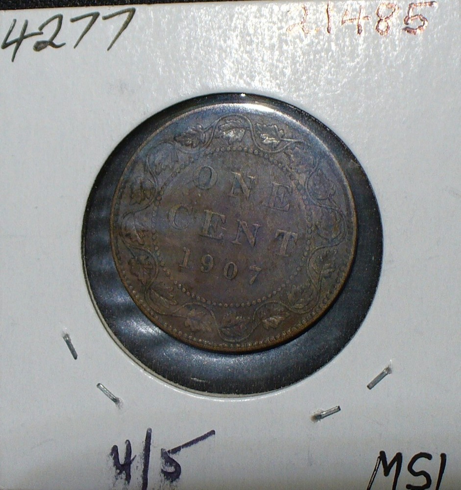 Canada 1907 Large One Cent Bronze Coin