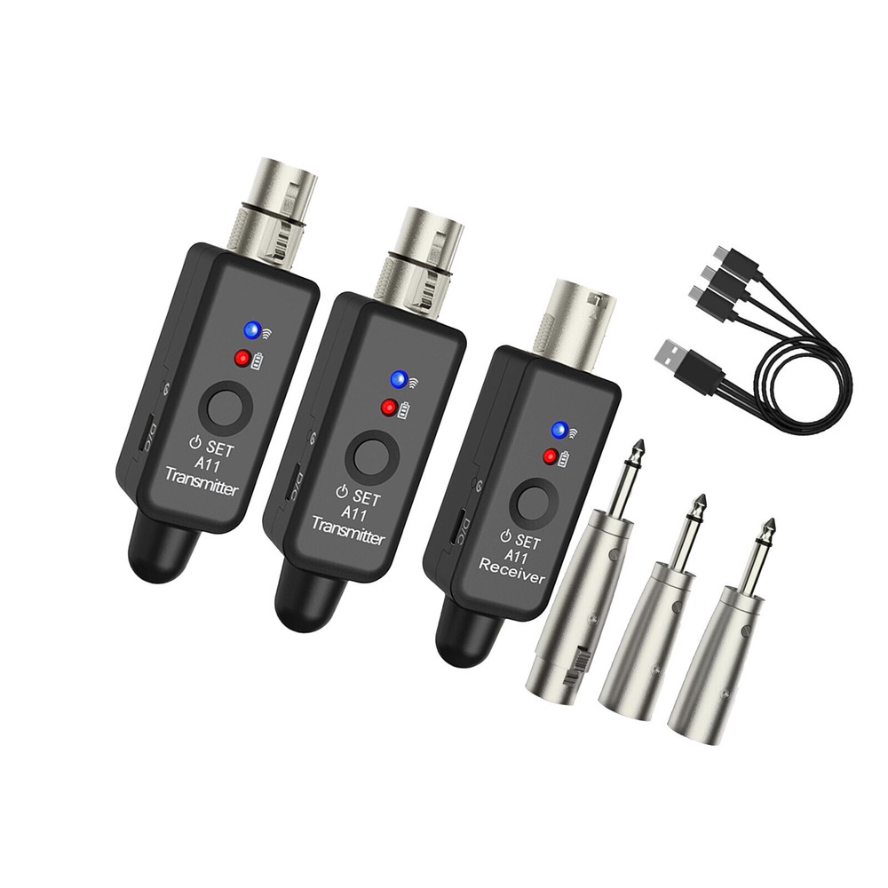 For Mic Guitar MixerWireless XLR Adapter System Dual Transmitter&Receiver