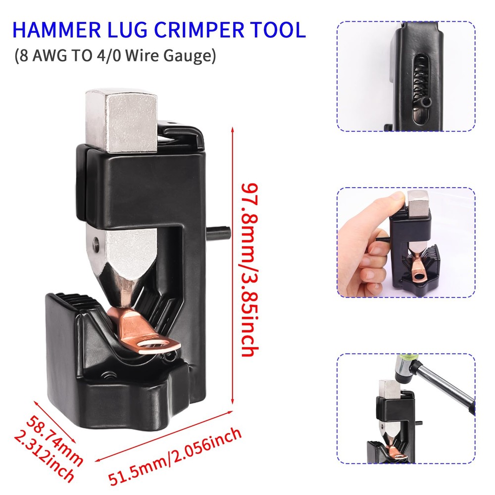 Taiss 160PCS Battery Cable kit+ Crimper Tool, Tool