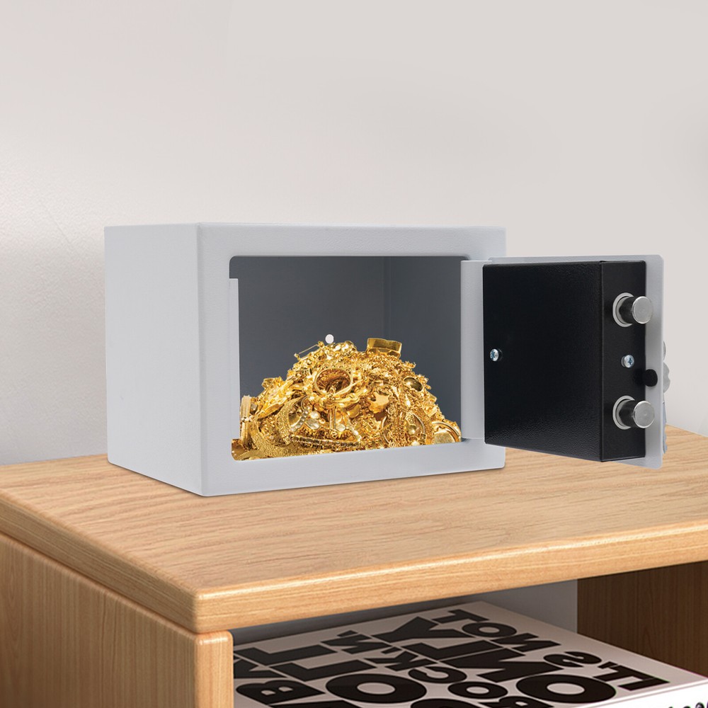 Compact Free Standing Security Safe Box for Cash and Valuables Storage