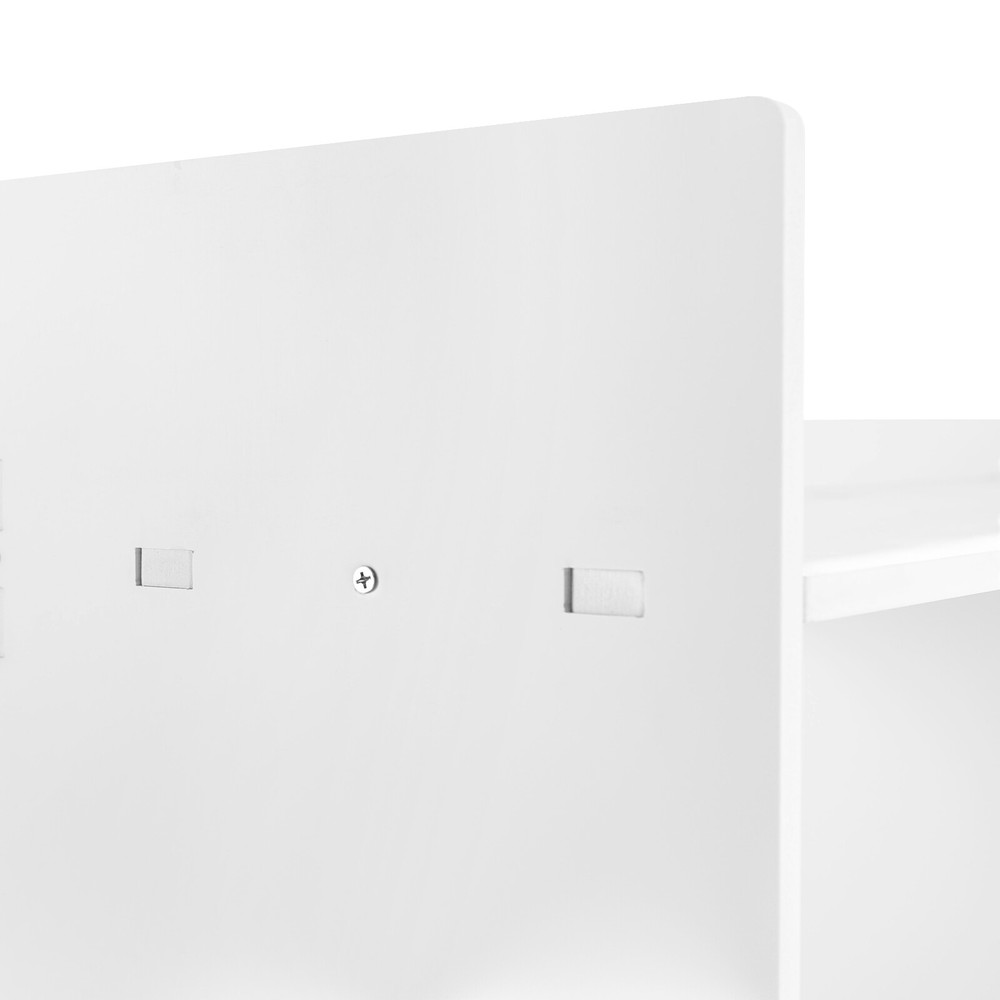 White Modern Desktop Shelf Desktop Display Rack Rectangular Desktop Bookshelf