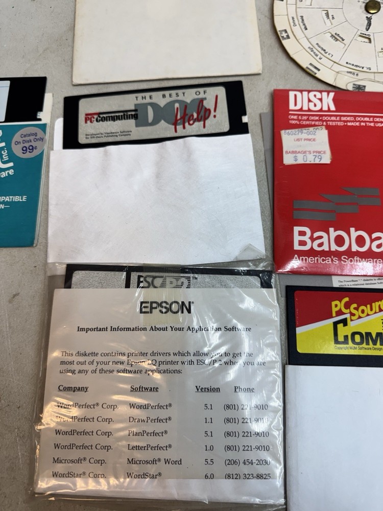 vintage floppy disk software game lot as pictured