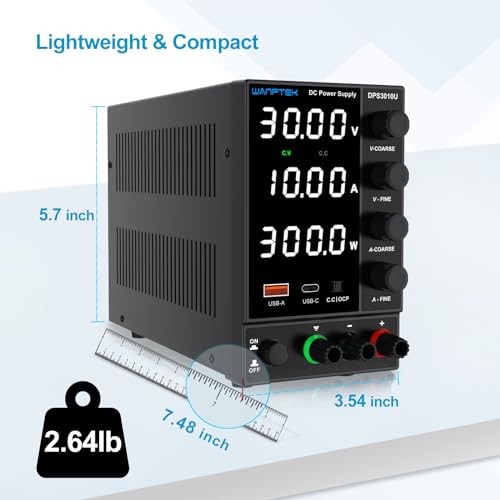 DC Power Supply Variable Adjustable Switching Regulated Bench Power 0-30V 0-10A