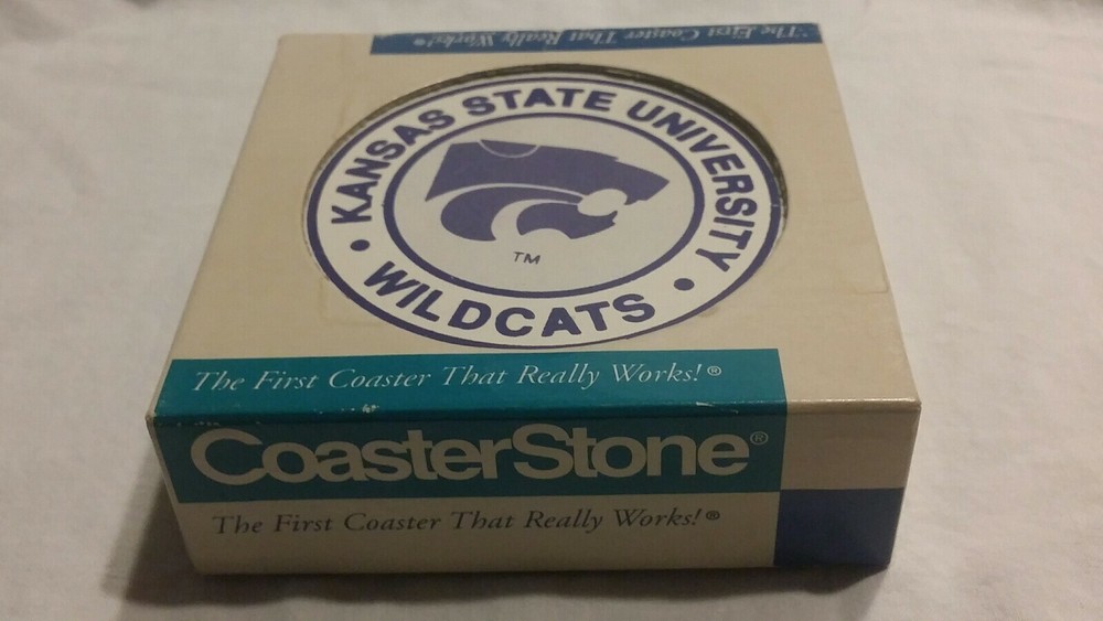 4 Kansas State University KSU Absorbant Sandstone Coasters