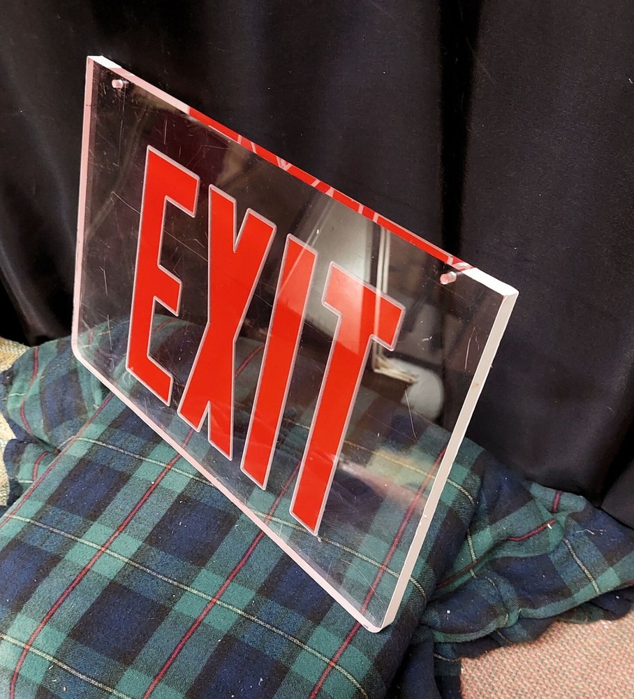 13" Red EXIT Sign - High Visibility Edge Lit Acrylic Replacement (no fixture)