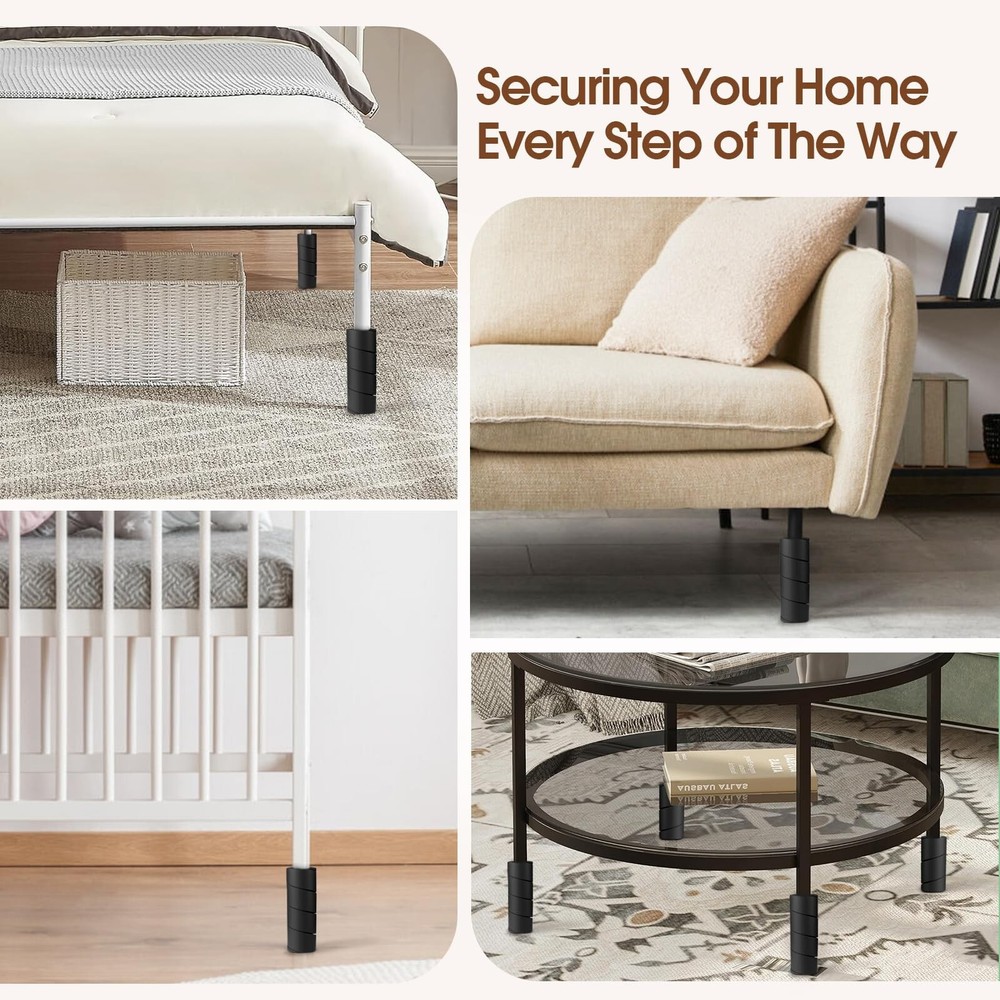 4 Pack Bed Frame Toe Protectors – Cushioned Corner Guards for Bed Frame Le