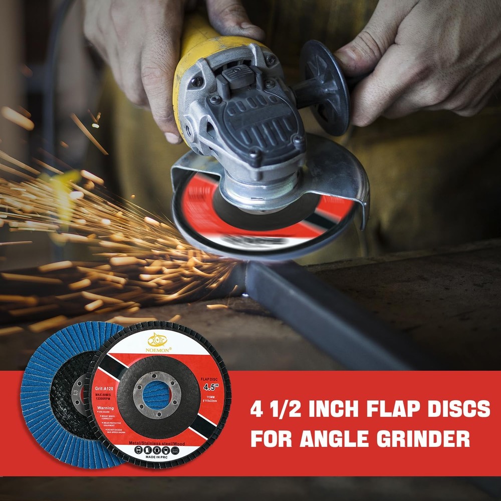 28 Pack 4 1/2 Inch Flap Disc Angle Grinder Sanding Disc Type 27 Flap Discs Pr...