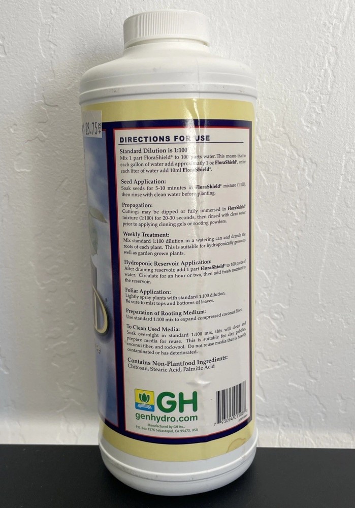 General Hydroponics Florashield plant system rinse 1 Quart / 32 oz. - FREE SHIP