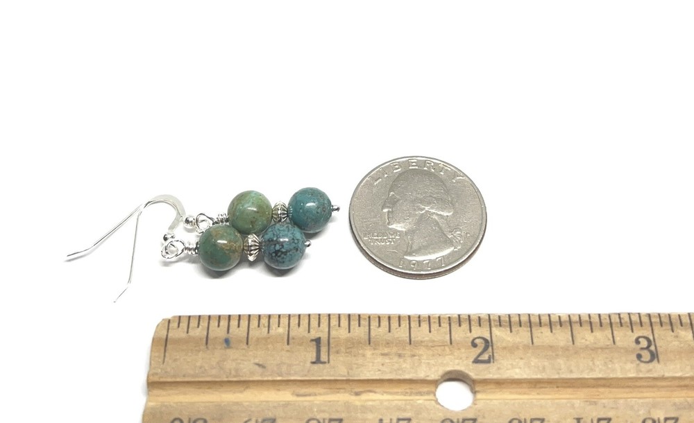 Turquoise Genuine/Authentic Stone Handmade .925 Sterling Silver Earrings