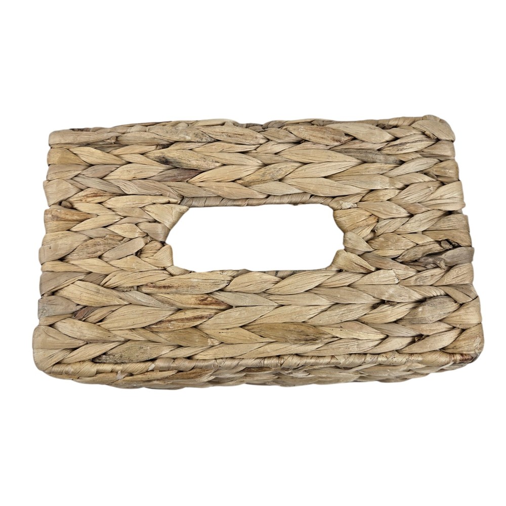 Decorative Natural Woven Seagrass Tissue Box Rectangular Cover Boho Beach Cottag