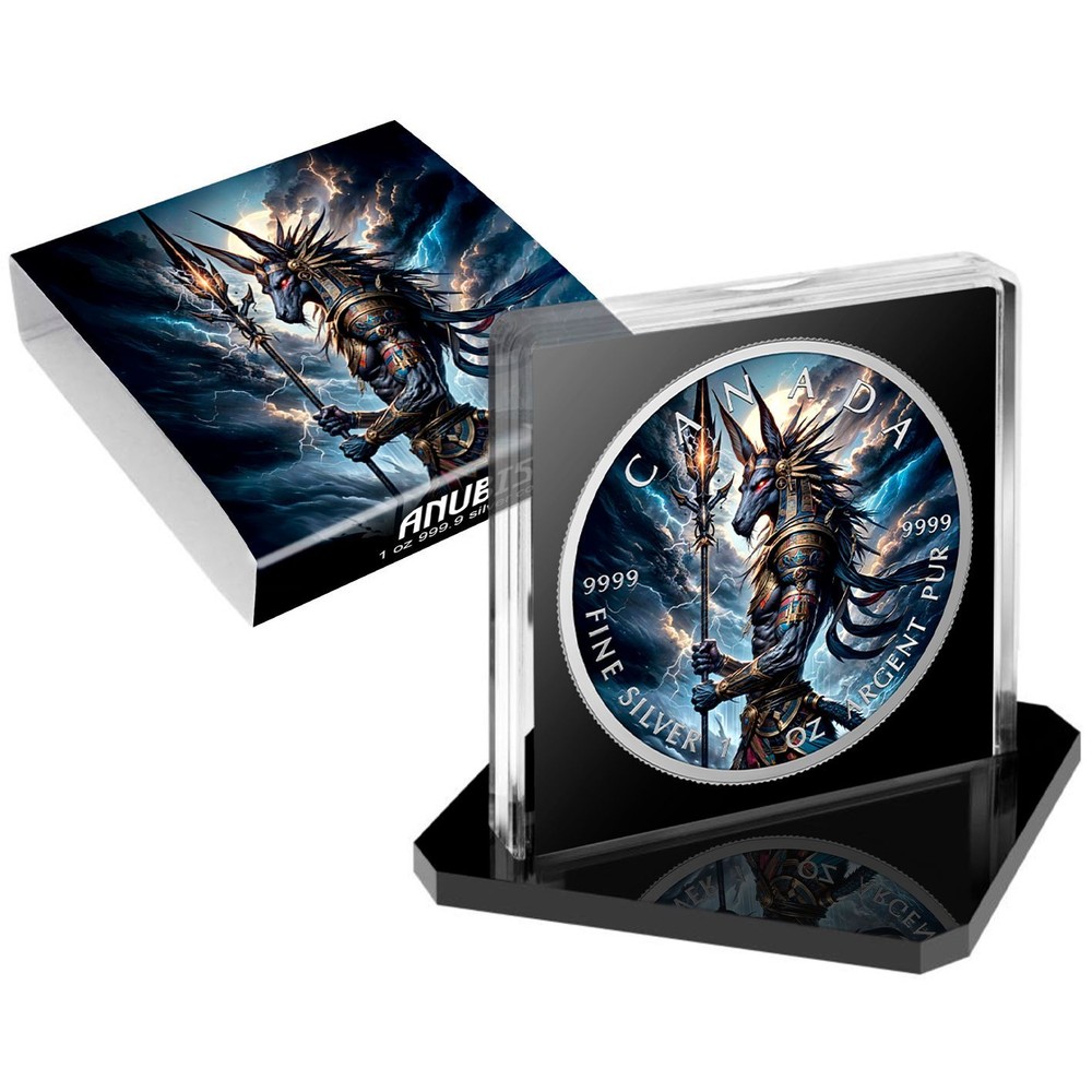 Canada 2025 Maple Leaf Anubis Edition 1 oz Colorized Silver Art Coin