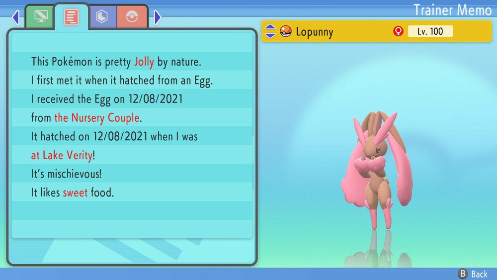 Shiny Lopunny 6IVs Pokemon BDSP