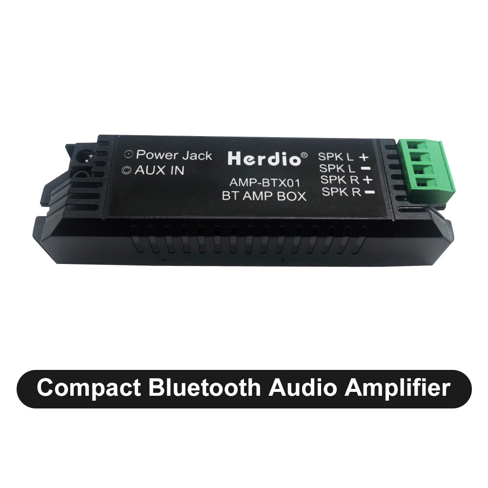 Herdio 12V3A Power Adapter + Stereo Receiver Bluetooth Amplifier Box US