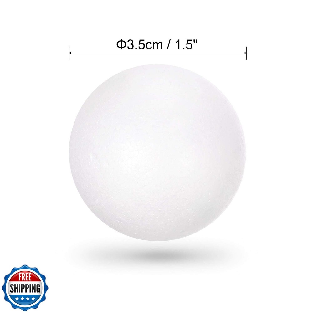 uxcell 25Pcs 1.5" White Polystyrene Foam Balls Smooth Round Solid Ball for Cr