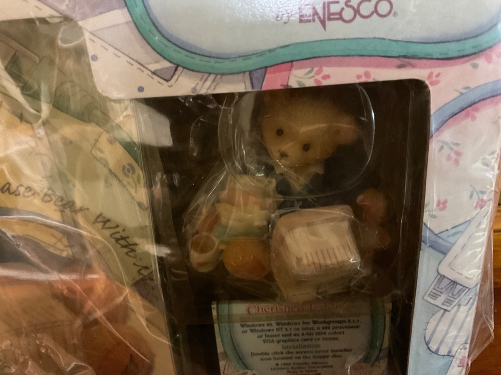 Cherished Teddies, Enesco Computer Set “Terry”The Computer Bear 1999 New in Box.