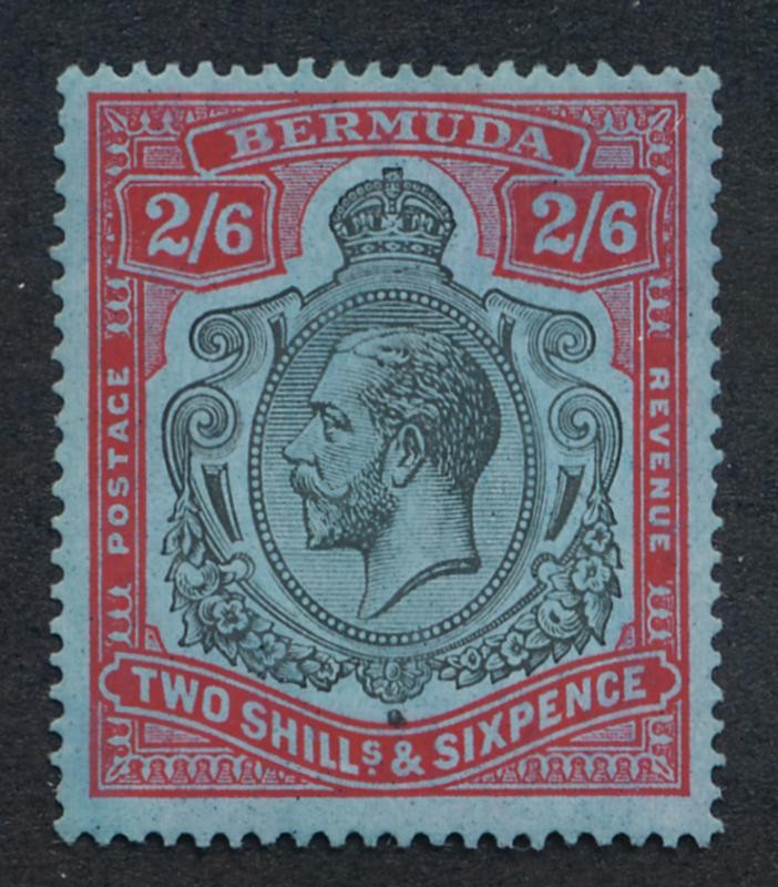BERMUDA 95 MINT HINGED KGV 2/6 SHILLING KEYPLATE