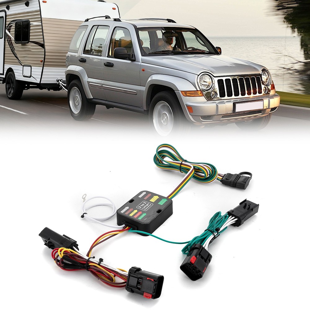 Wiring Harness 4-Way Flat Trailer Connector For Jeep Liberty 2002-2007