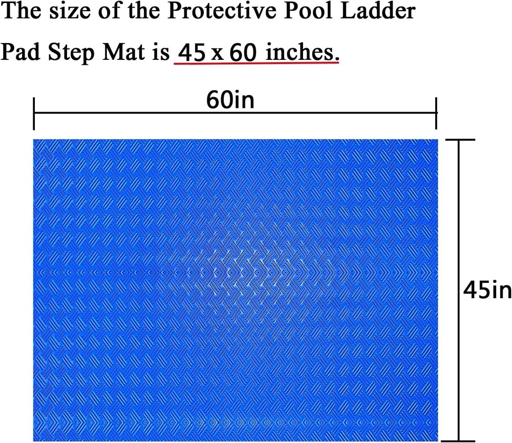 Pool Ladder Mat Rubber 60x45in Non-Slip Replacement Pool Step Pad