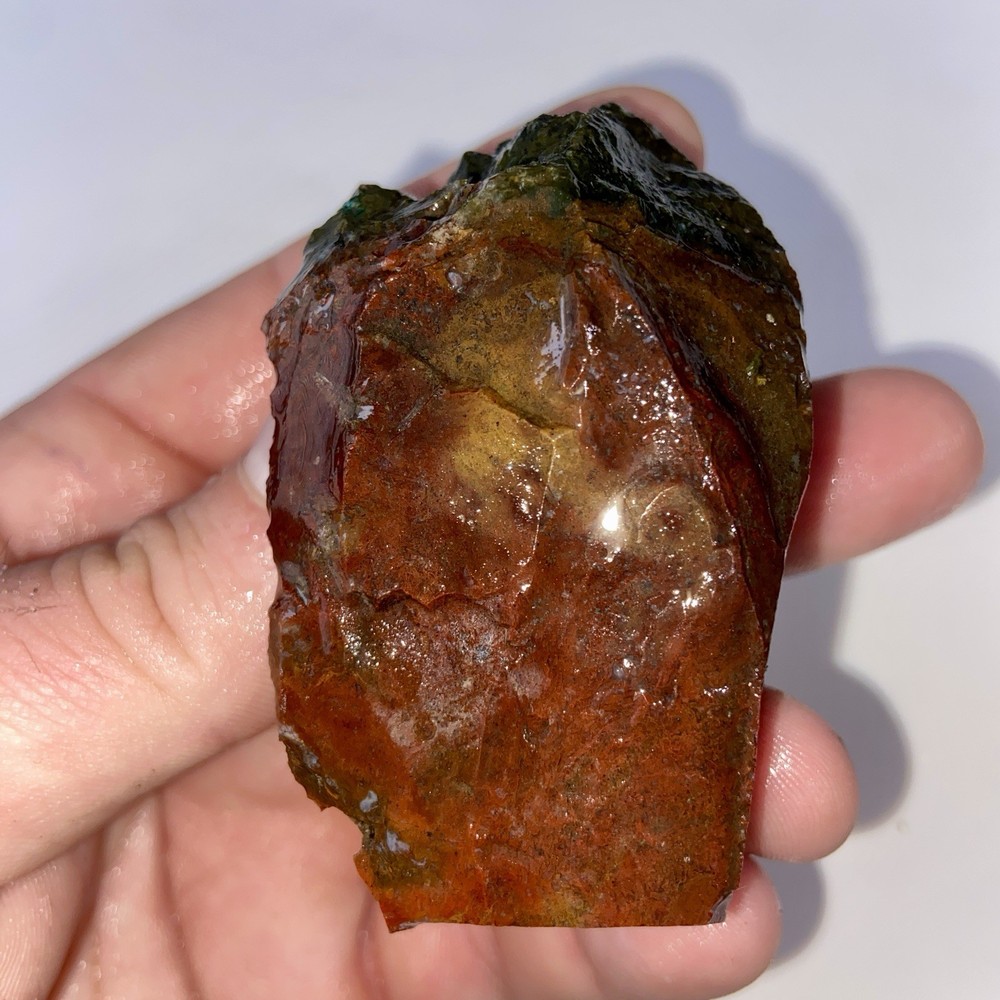 Green Red Moss Agate Rough 3.84 Oz