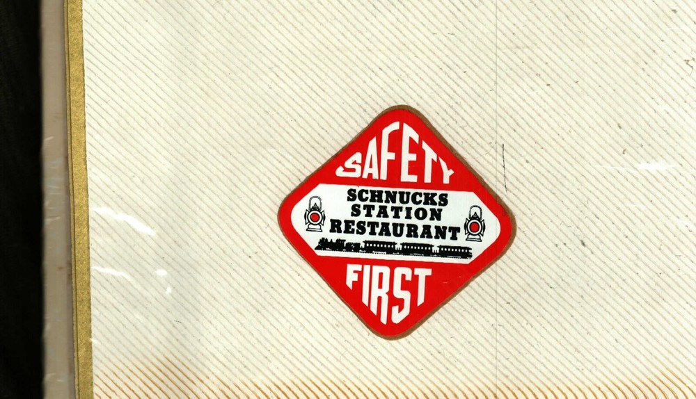 NICE OLD SCHNUCKS TRAIN STATION RESTAURANT COAL MINING STICKER # 2067