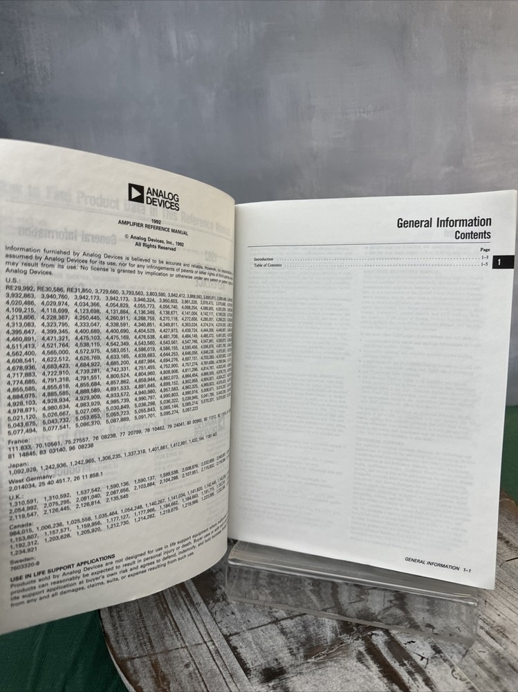 1992 Analog Devices Amplifier Reference Manual Book Op, Inst, ISO Amps, ASICs