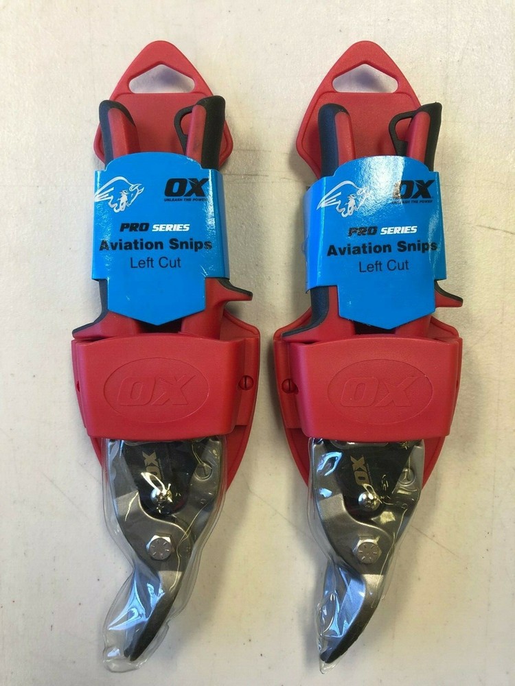 OX Tools Pro Heavy Duty Left Handed Aviation Snips - 2 Pack