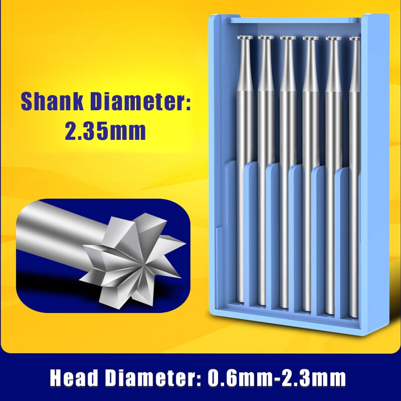 2.35mm Shank Solid Carbide Carving Knife Micro Drill Bits Engraving 0.6mm-2.3mm