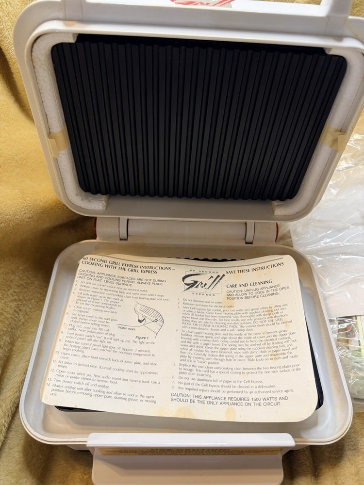 Vintage 60 Second Grill Express 1992 Creative Technologies With box And Extras