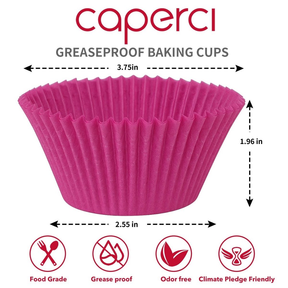Caperci Bright Rainbow Jumbo Cupcake Liners Extra Large Jumbo,