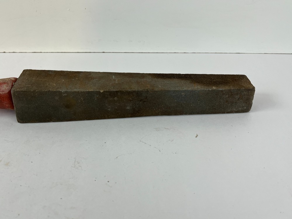 Carborundum Sharpening Stone Wood Handle 14" Long