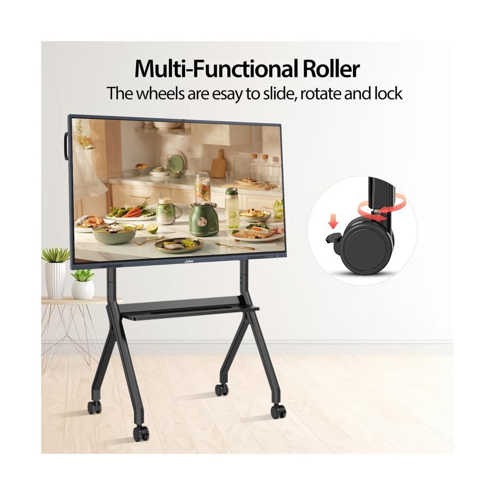 Smart Board Stand for Interactive Whiteboard 47"-65", Four Lockable Wheels, D...