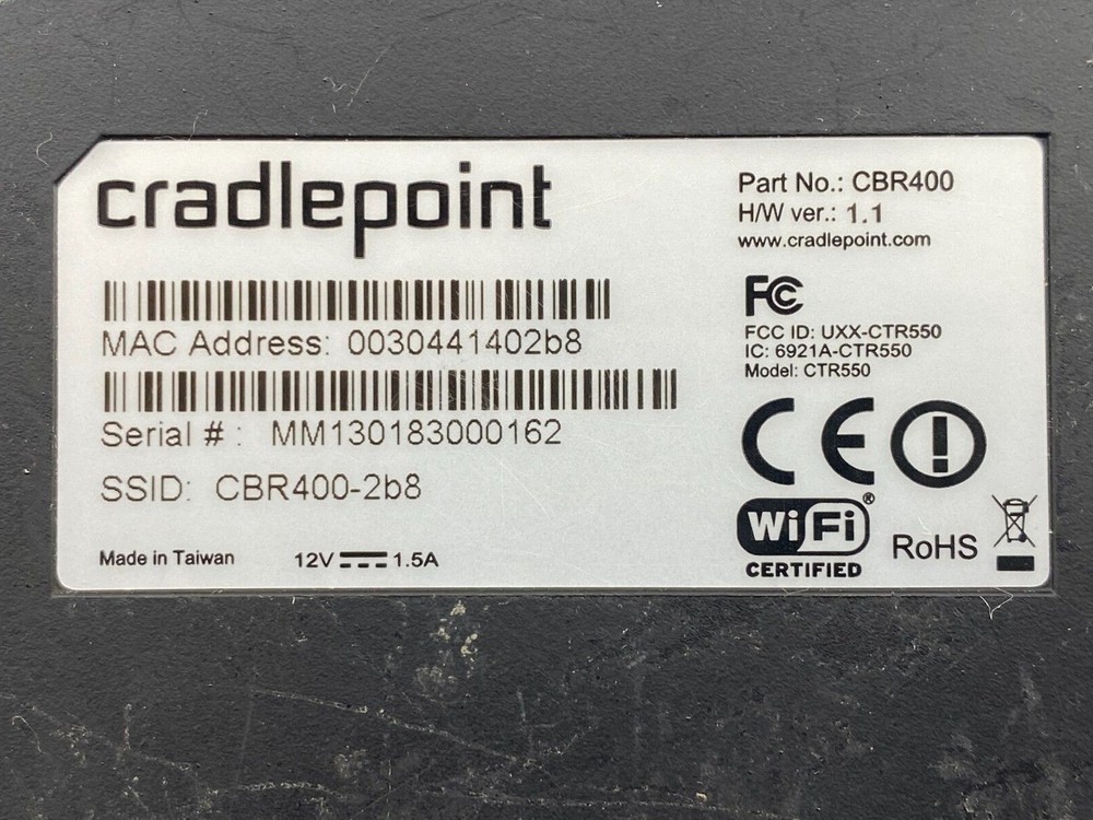 Cradlepoint CBR400 Wireless Router NO ADAPTER