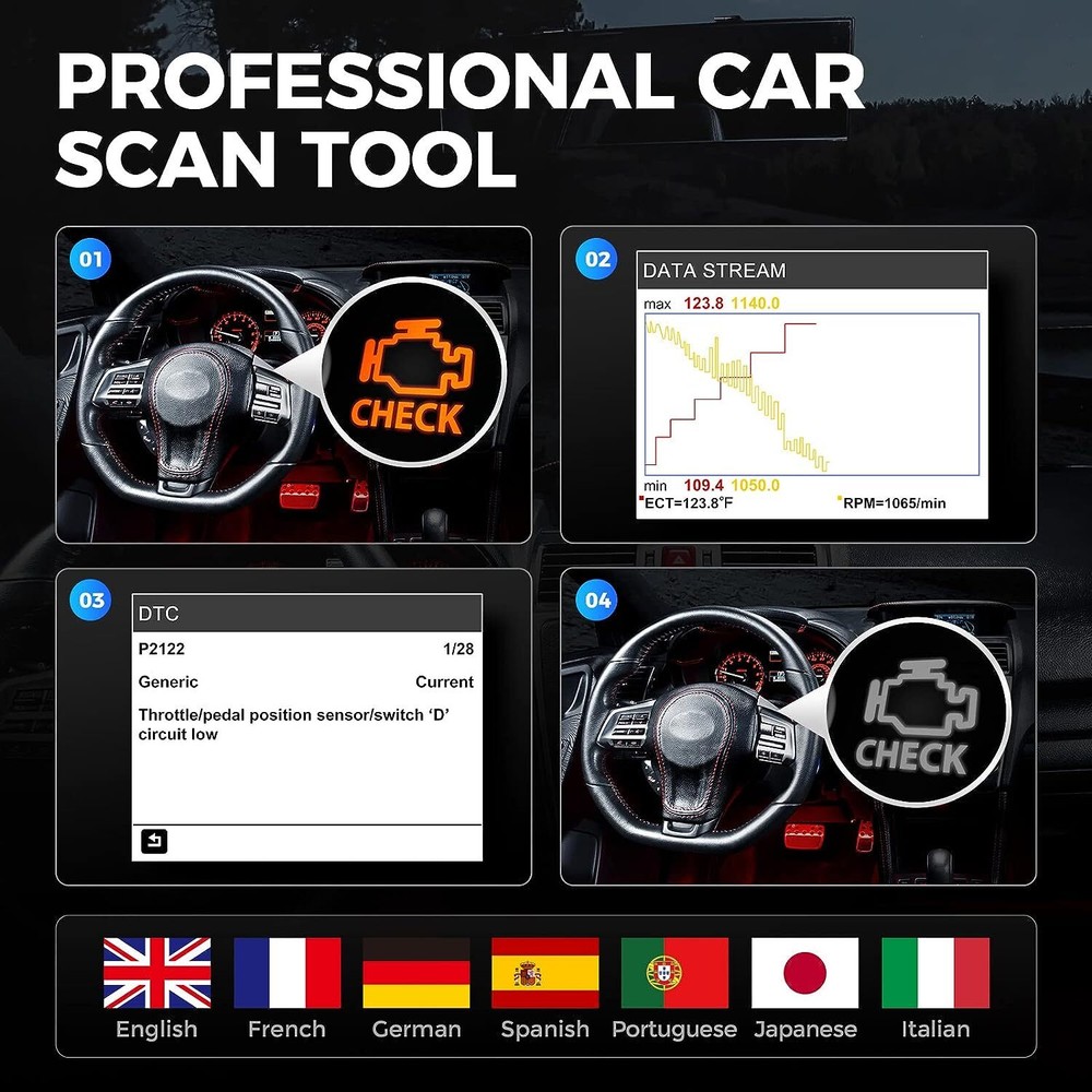 2025 TOPDON ArtiLink 400 Car Code Reader Check Engine Fault