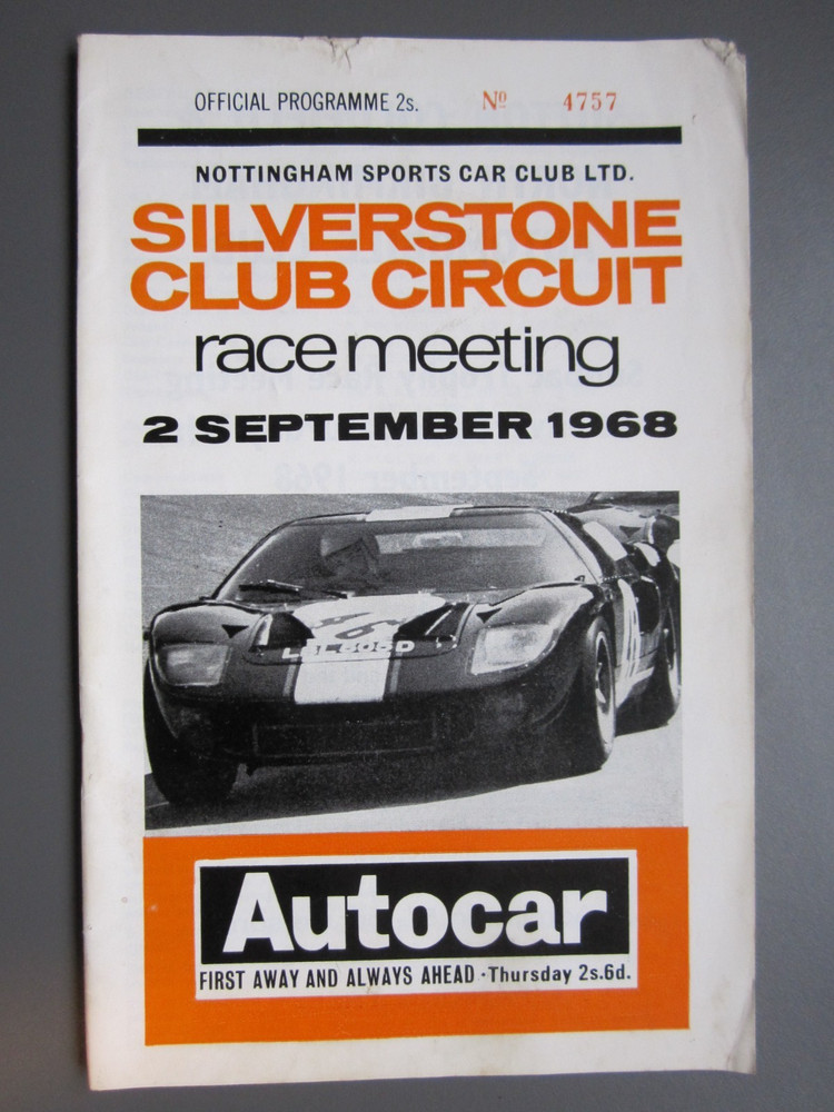 Silverstone motor racing programmes from the 1960s & 1970s
