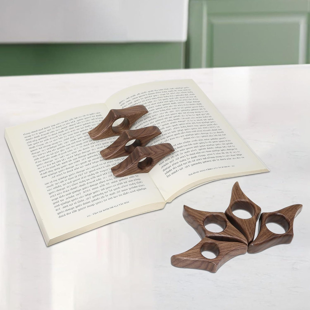 Walnut Book Page Holder - Smooth Finish Wood Reading Accessory Ideal Reader Gift