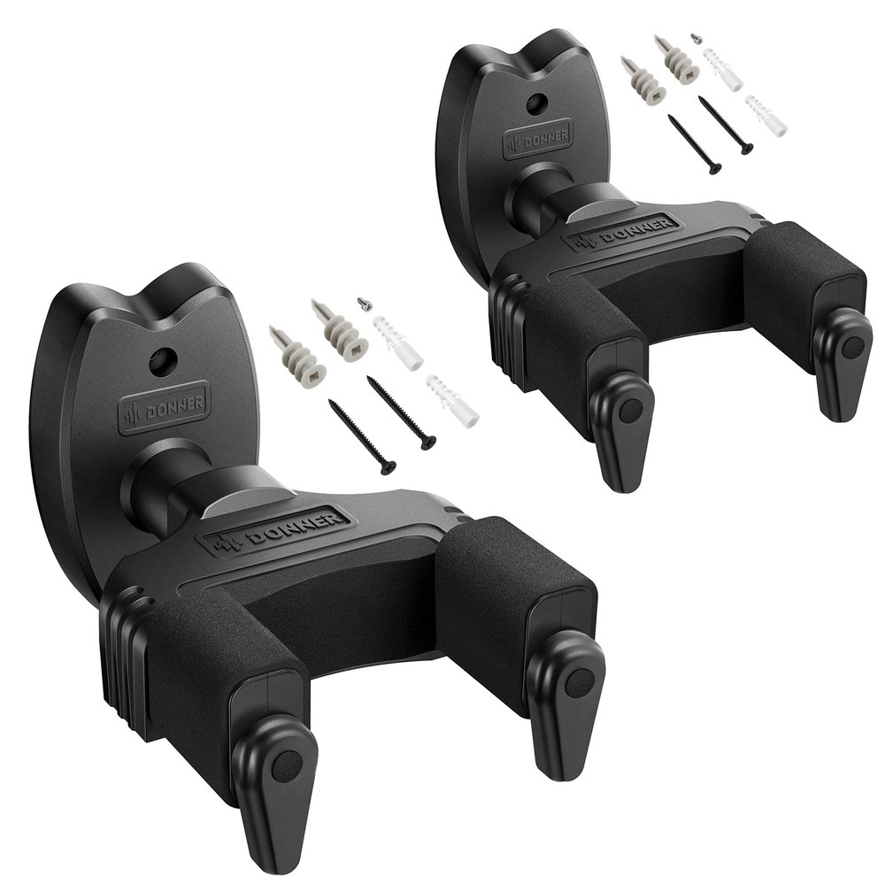 Donner Guitar Wall Mount 2 Pack Automatic Lock Space Saving Guitar Hanger