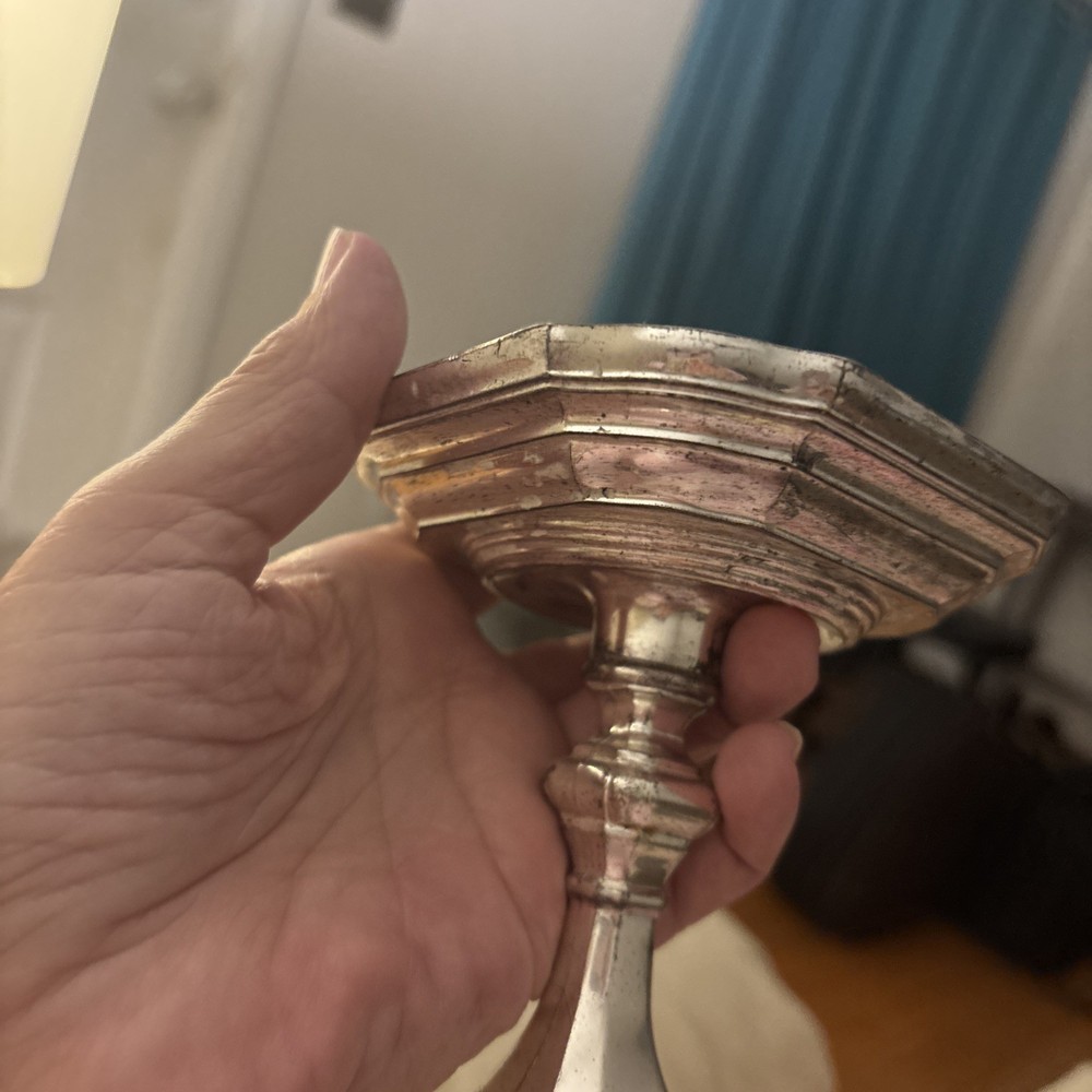 Silver plate Queen Ann Candlestick